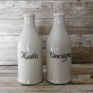 Vintage 1980s Revol Porcelaine French Oil and Vinegar Bottle Set